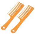 thumbnail image 1 of Unique Bargains 9.65" Plastic Wide Tooth Shower Hair Comb, Detangling, Brown, 2 Piece, 1 of 7