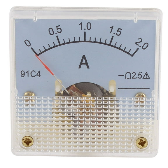 Unique Bargains 91C4 DC 0-2A Rectangle Analog Panel Ammeter Gauge Amperemeter Class 2.5