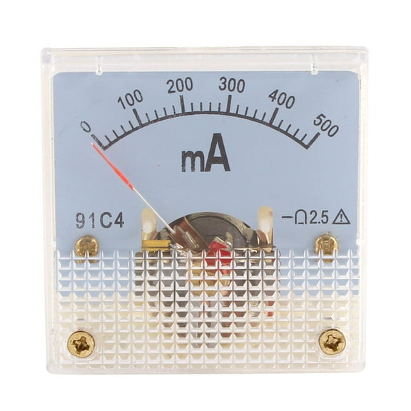 Unique Bargains 91C4 DC 0-500mA Rectangle Analog Panel Ammeter Gauge Amperemeter Class 2.5