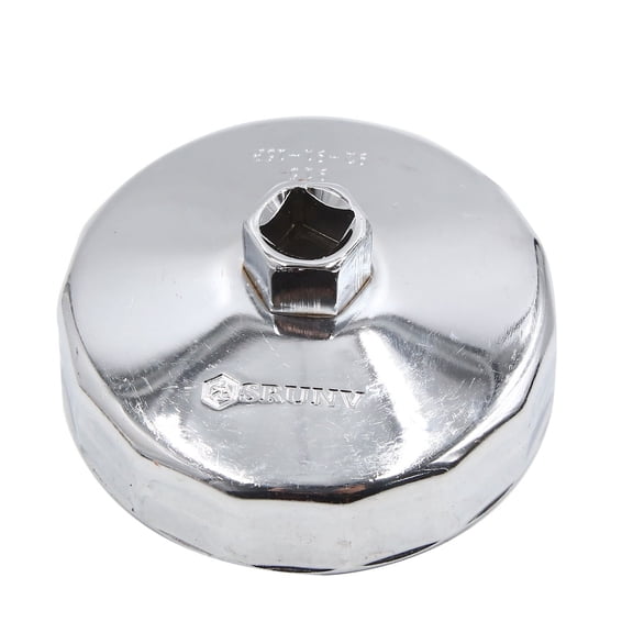 Unique Bargains 92mm 15 Flutes Silver Tone Metal Car Oil Filter Cap Wrench Socket Remover Tool