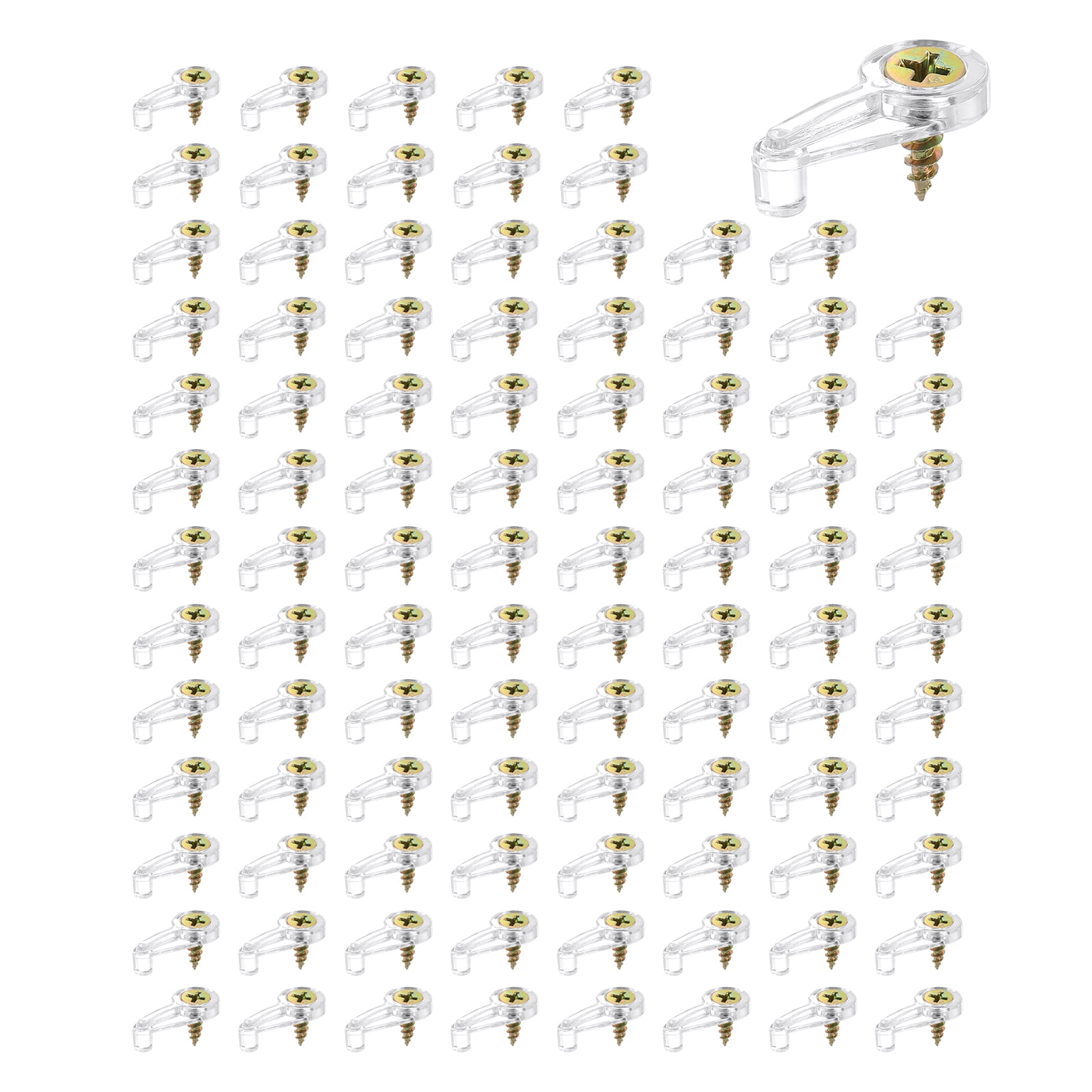 Unique Bargains 98Pcs Glass Door Retainer Clips Kit for Fixing Glass Cabinet Doors