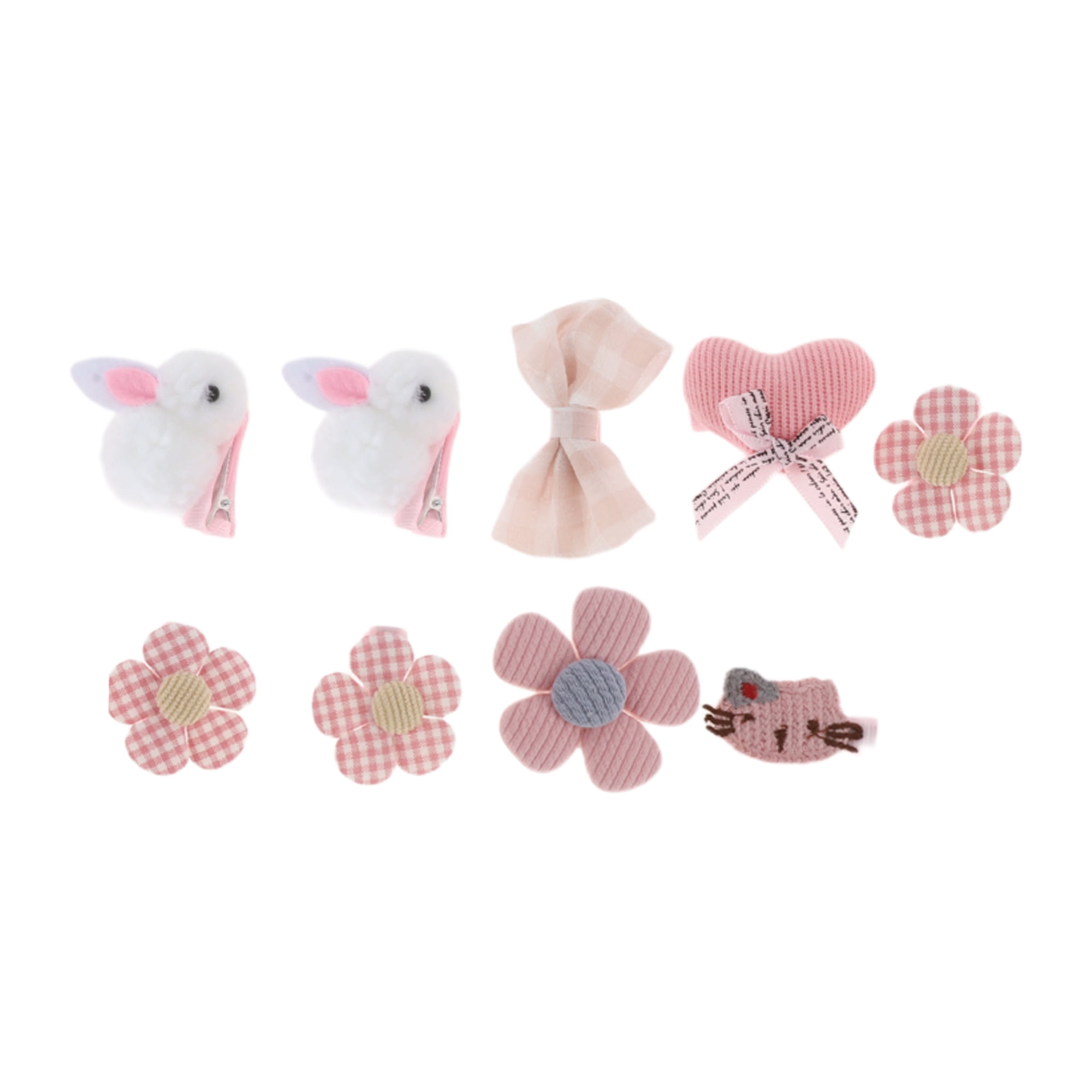 Unique Bargains 9Pcs Fashion Cute Rabbit Hair Clips Hairdo Clips White