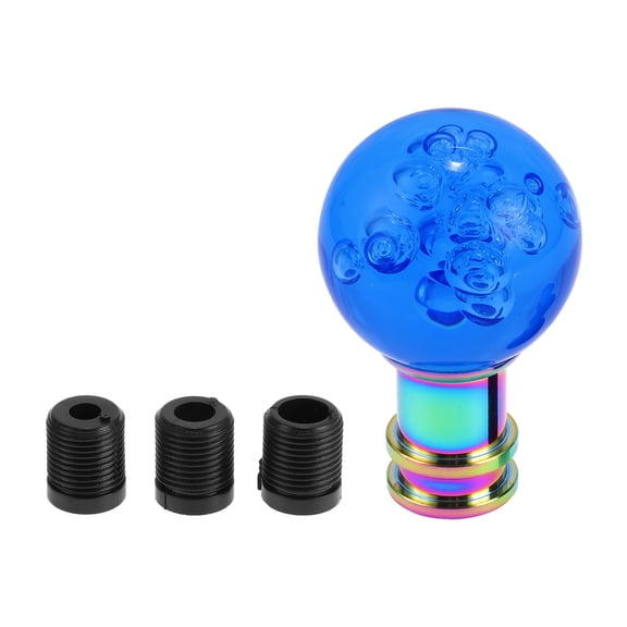 Unique Bargains 9cm Gear Shift Knob Acrylic Car for Automatic and Manual Transmission Vehicle with 3 Adapter Blue 1 Set
