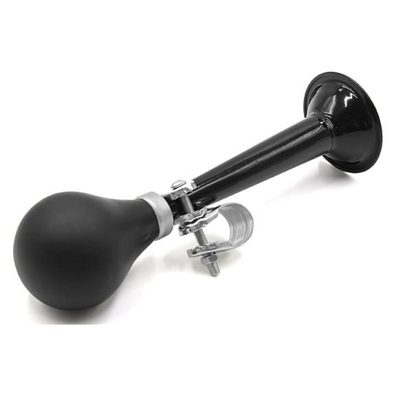 Unique Bargains 9inch Black Metal Rubber Handlebar Air Horn Bicycle Bike Cycling Squeeze Trumpet Bell