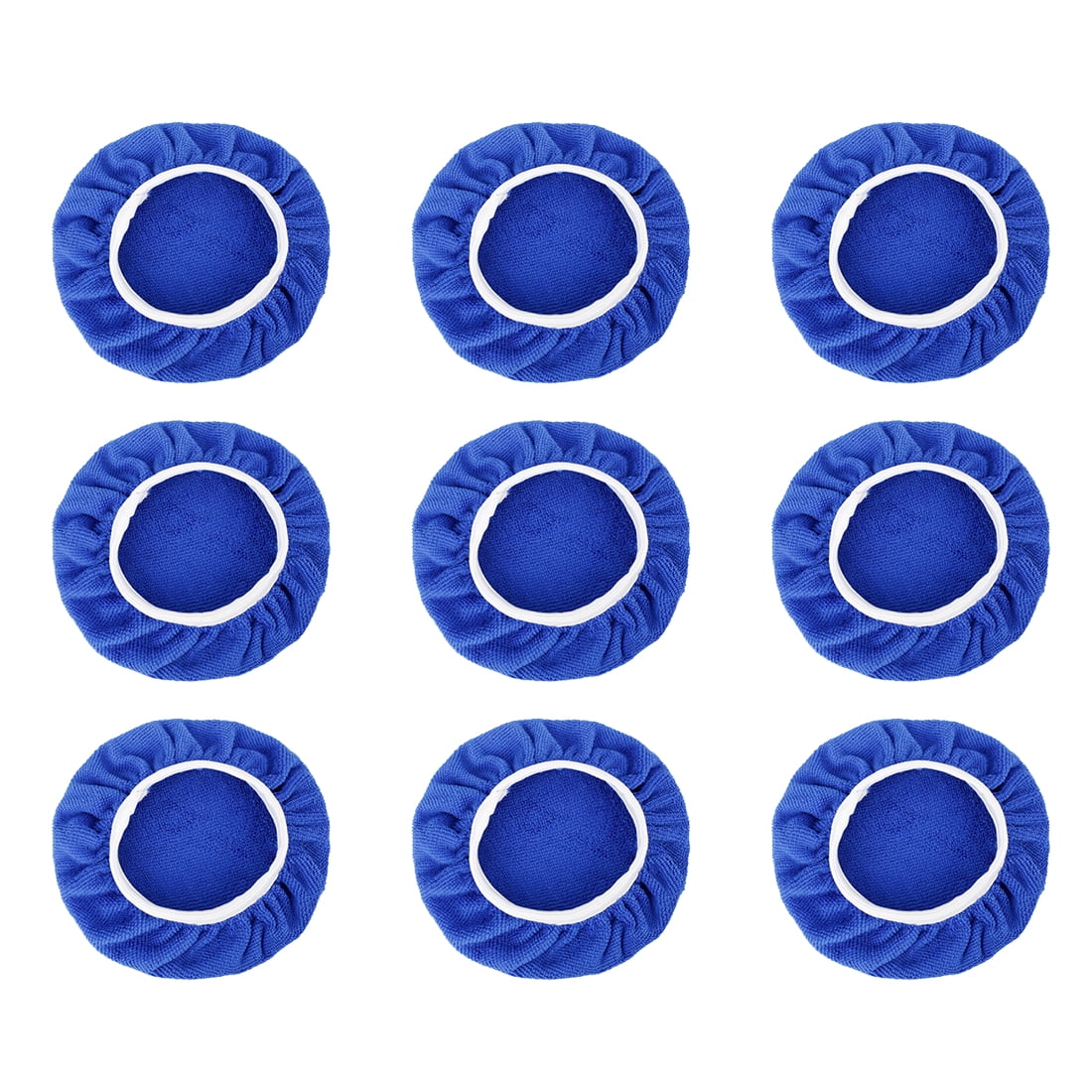 Unique Bargains 9pcs 7-8" Navy Blue Microfiber Car Polishing Bonnet Buffing Pads