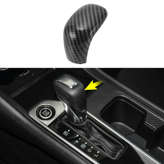 Unique Bargains ABS Gear Shift Knob Button Cover for Nissan Sentra Altima 2020-2024 for Versa Sedan 2020-2024 for Nissan Kicks 2018-2024 Carbon Fiber Black