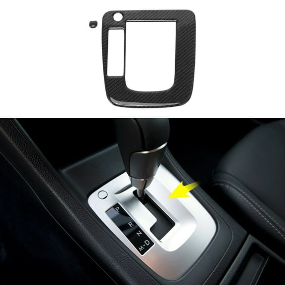 Unique Bargains ABS Gear Shift Knob Button Cover for Subaru Impreza 2012-2014 Console Gear Panel Decal Trim Sticker Interior Accessories Carbon Fiber Black