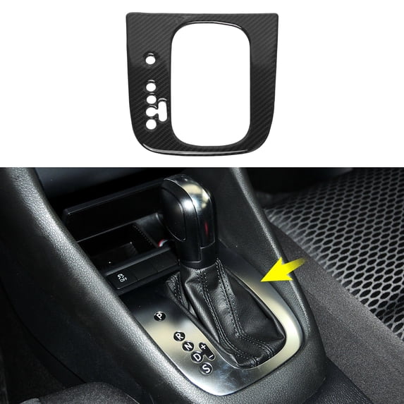 Unique Bargains ABS Gear Shift Knob Button Cover for VW Golf 6 GTI MK6 2008-2013 Console Gear Panel Decal Trim Sticker Interior Accessories Carbon Fiber Black
