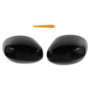 Unique Bargains ABS Left Right Mirror Cover Cap Replacement Gloss Black for Mini F54 Clubman 2020-2024 Without Horns Mirror Guard Cover No.51169881537