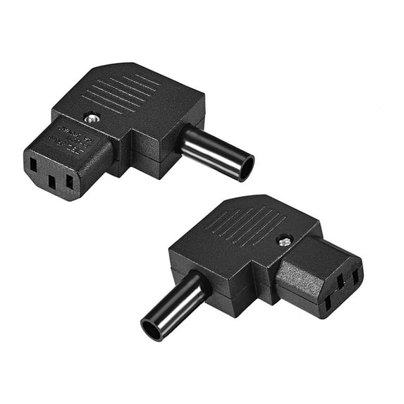 Unique Bargains AC 110-250V 10A Female IEC320 C13 Power Socket Adapter Connector Right Angle 2 Pcs