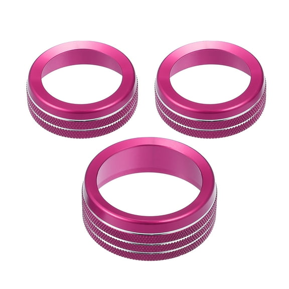 Unique Bargains AC Radio Switch Knob Cover Decals for Dodge Durango 2014-2020 for Jeep Cherokee 14-21 Pink (Set of 3)