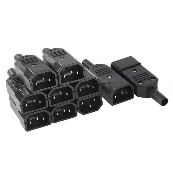 Unique Bargains AC250V 10A 3Terminal Panel Mount IEC320 C14 Power Socket Adapter Connector 10 Pcs