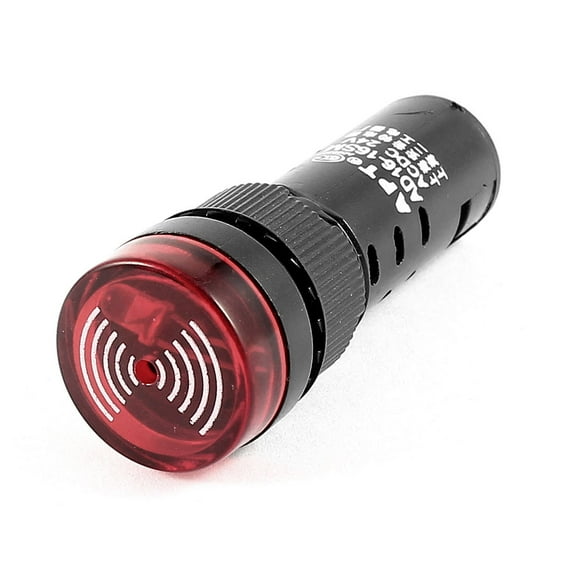Unique Bargains AD16-16SM 16mm Red  Indicator Flashlight Fault Signal Flash Buzzer /DC 24V