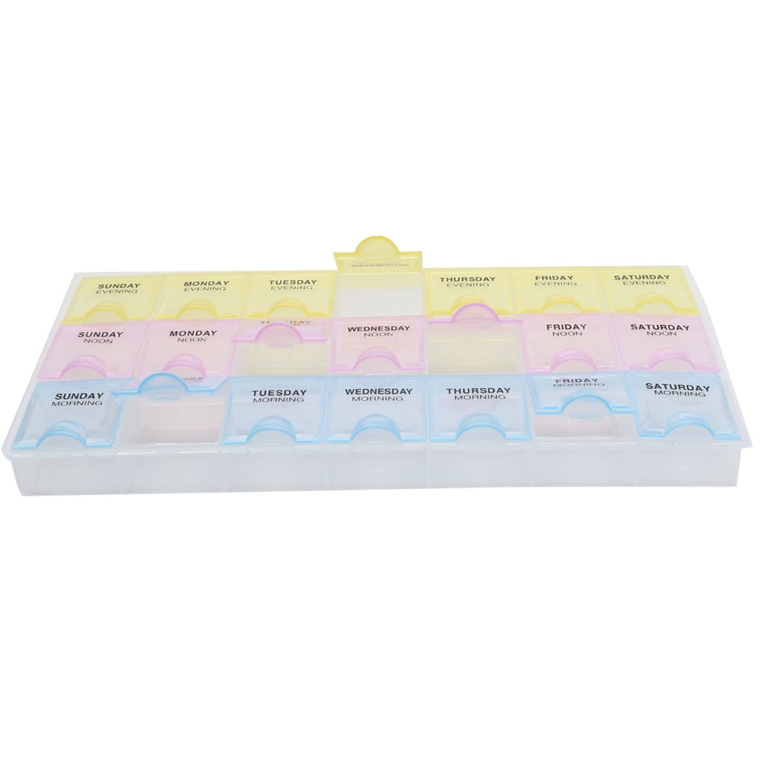 Unique Bargains AM NOON PM 7 Day Weekly  Pill Box Dispenser Holder Case