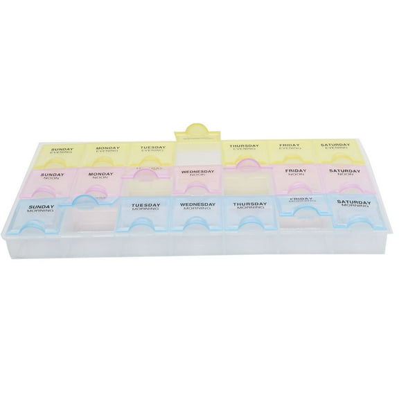Unique Bargains AM NOON PM 7 Day Weekly Pill Box Dispenser Holder Case