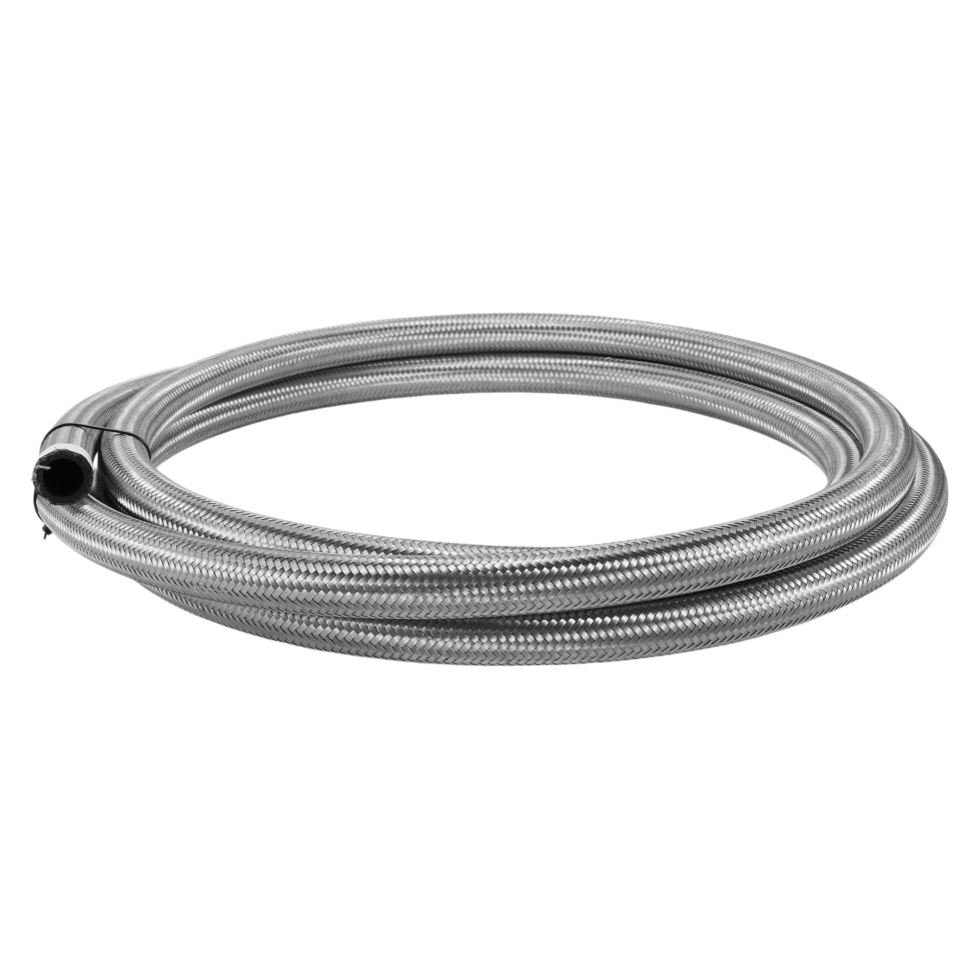 Unique Bargains AN12 Fuel Line Hose 12ft Vacuum Hose Automotive Silver