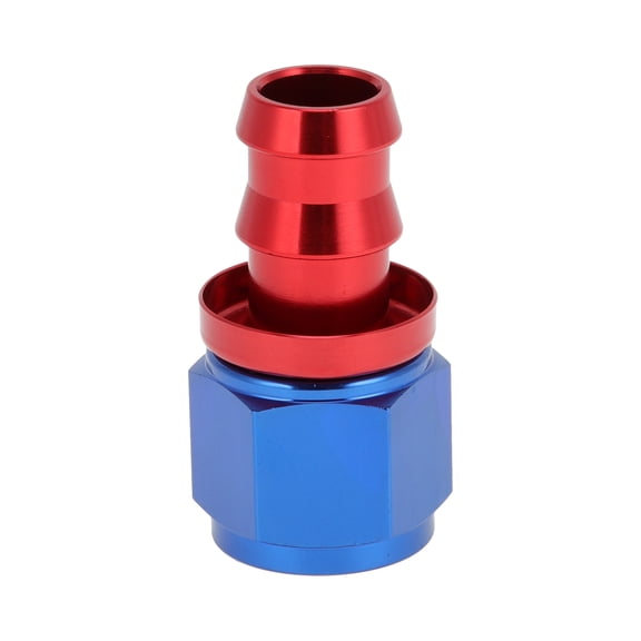 Unique Bargains AN12 Straight 3/4" ID Push Lock Hose Fitting End Aluminum Alloy Fuel Line Car Fuel Oil Hose End Fitting 1 Pc Red Blue