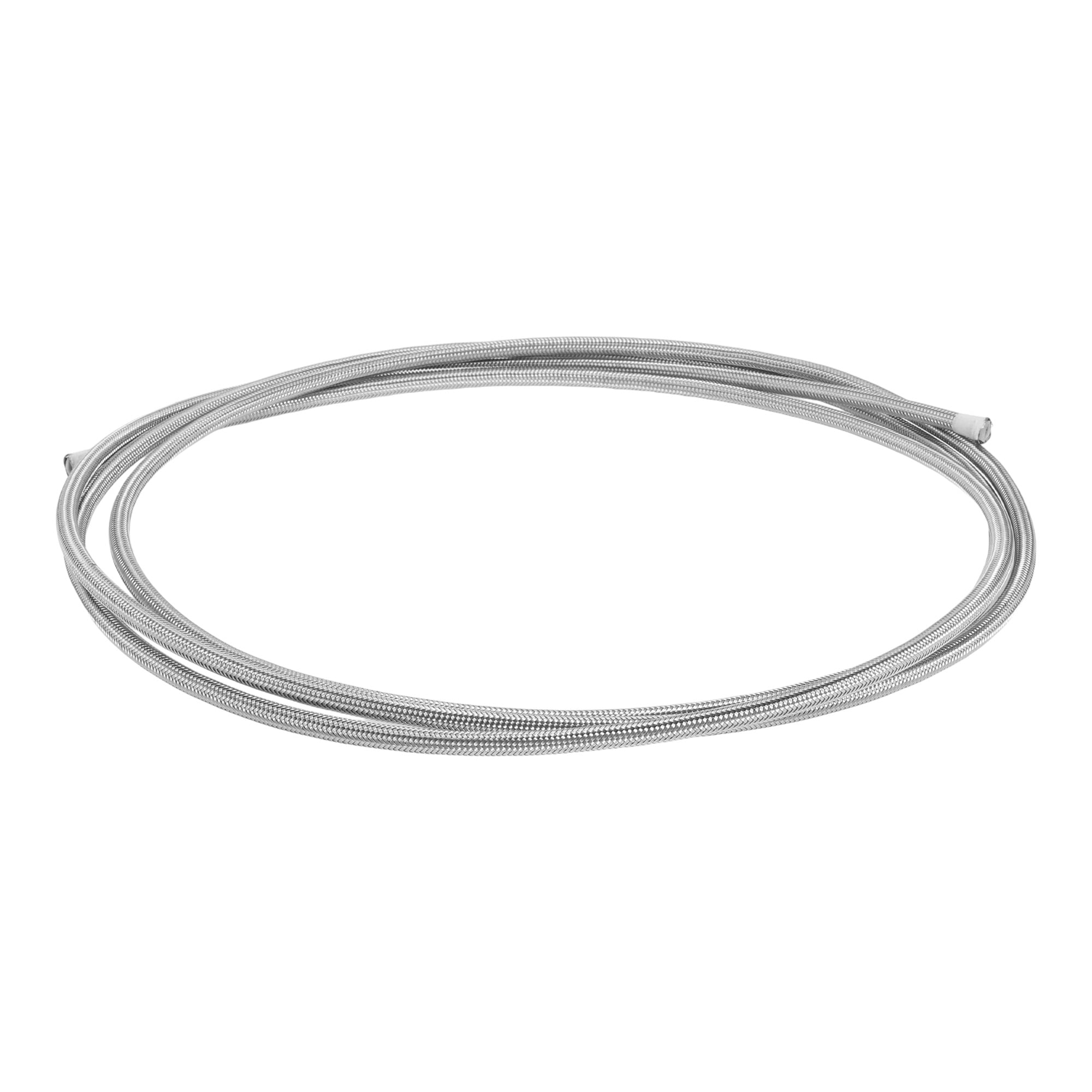 Unique Bargains AN4 Fuel Line Hose 12ft Vacuum Hose Fuel Hose Silver 1/5"ID 2/7"OD