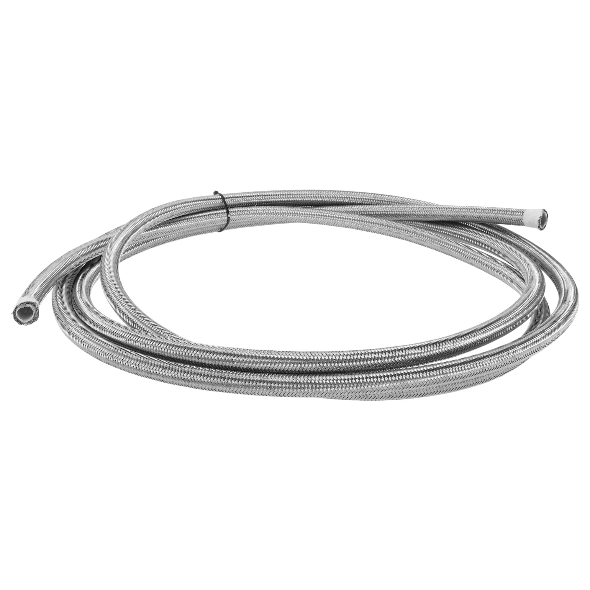 Unique Bargains AN4 Fuel Line Hose 12ft Vacuum Hose Fuel Hose Silver 3/7"ID 1/2"OD