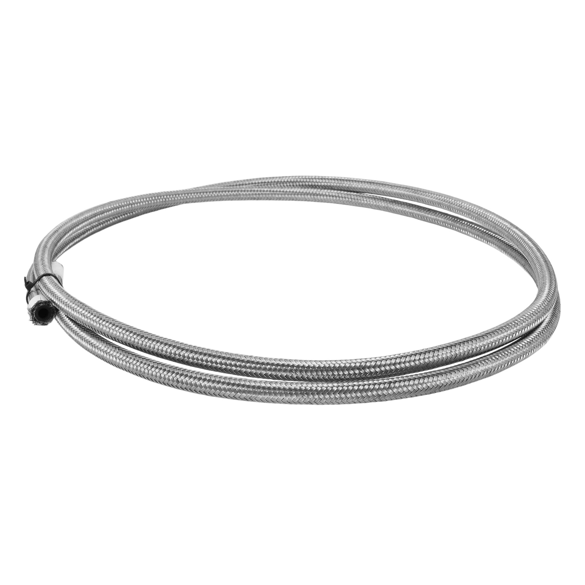 Unique Bargains AN4 Fuel Line Hose 6.5ft Vacuum Hose Automotive Silver