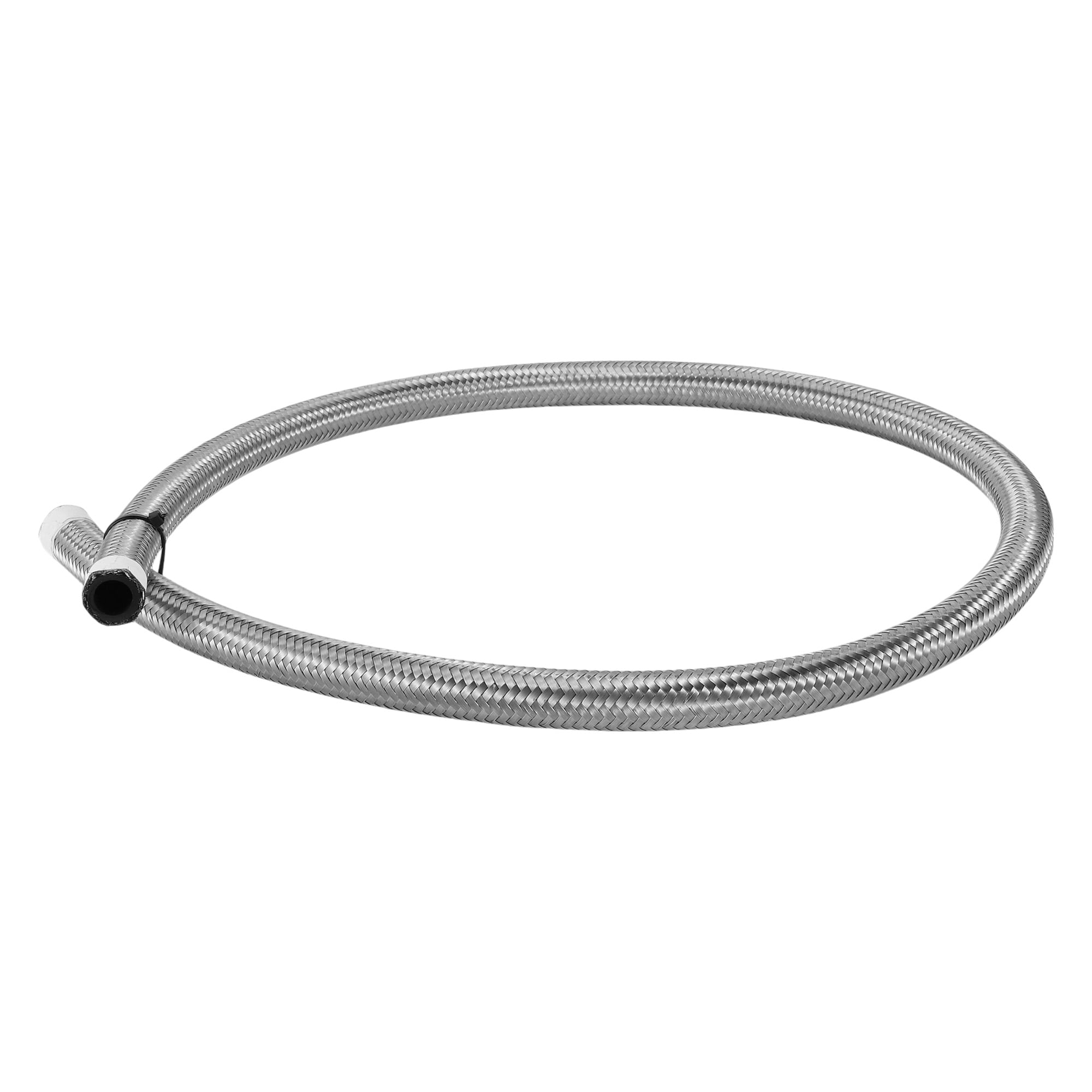 Unique Bargains AN8 Fuel Line Hose 3ft Vacuum CPE Rubber Silver 0.44"ID 0.64"OD
