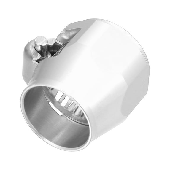 Unique Bargains AN8 Hex Car Universal Hose Finisher Flexible Rubber Pipe Clamp for Oil Fuel Water Tube Silver Tone