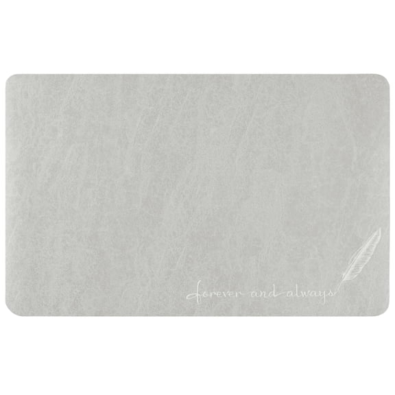 Unique Bargains Absorbent Bath Mat Non-Slip Floor Rug for Bathroom Kitchen Shower Sink Grey Feather-1 16"x24"