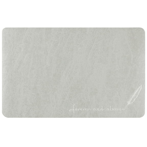 Unique Bargains Absorbent Bath Mat Non-Slip Floor Rug for Bathroom Kitchen Shower Sink Grey Feather-3 20"x32"