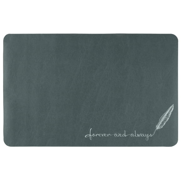 Unique Bargains Absorbent Bath Mat Non-Slip Floor Rug for Bathroom Kitchen Shower Sink Navy Blue Feather-3 20"x32"