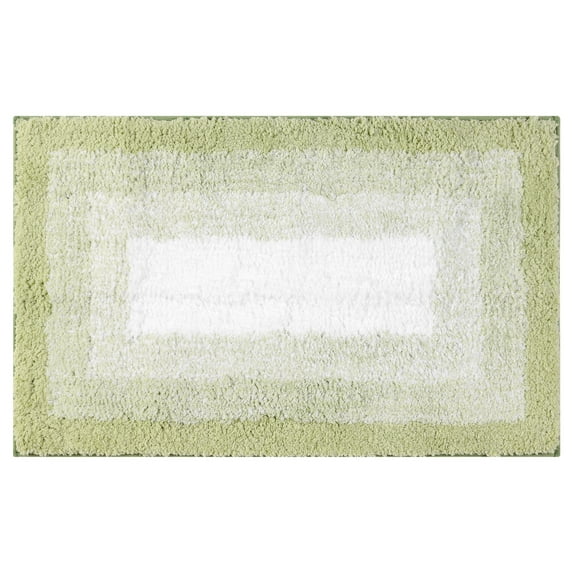 Unique Bargains Absorbent Bath Rug Non-Slip Plush Shaggy Bath Carpet Bath Mats Green Geometry Rectangle 20" x 32"