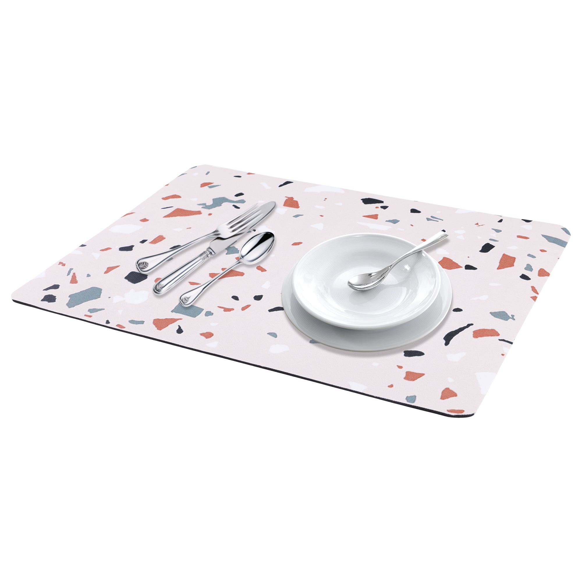 Unique Bargains Absorbent Dish Drying Mat for Kitchen Counter Colorful 15.7*11.8 inch