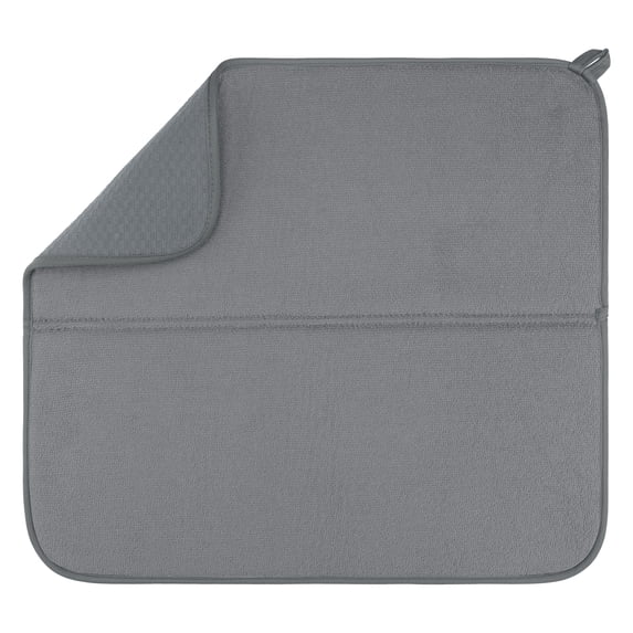 Unique Bargains Absorbent Microfiber Kitchen Drying Mat 17.7*15.7 in Gray