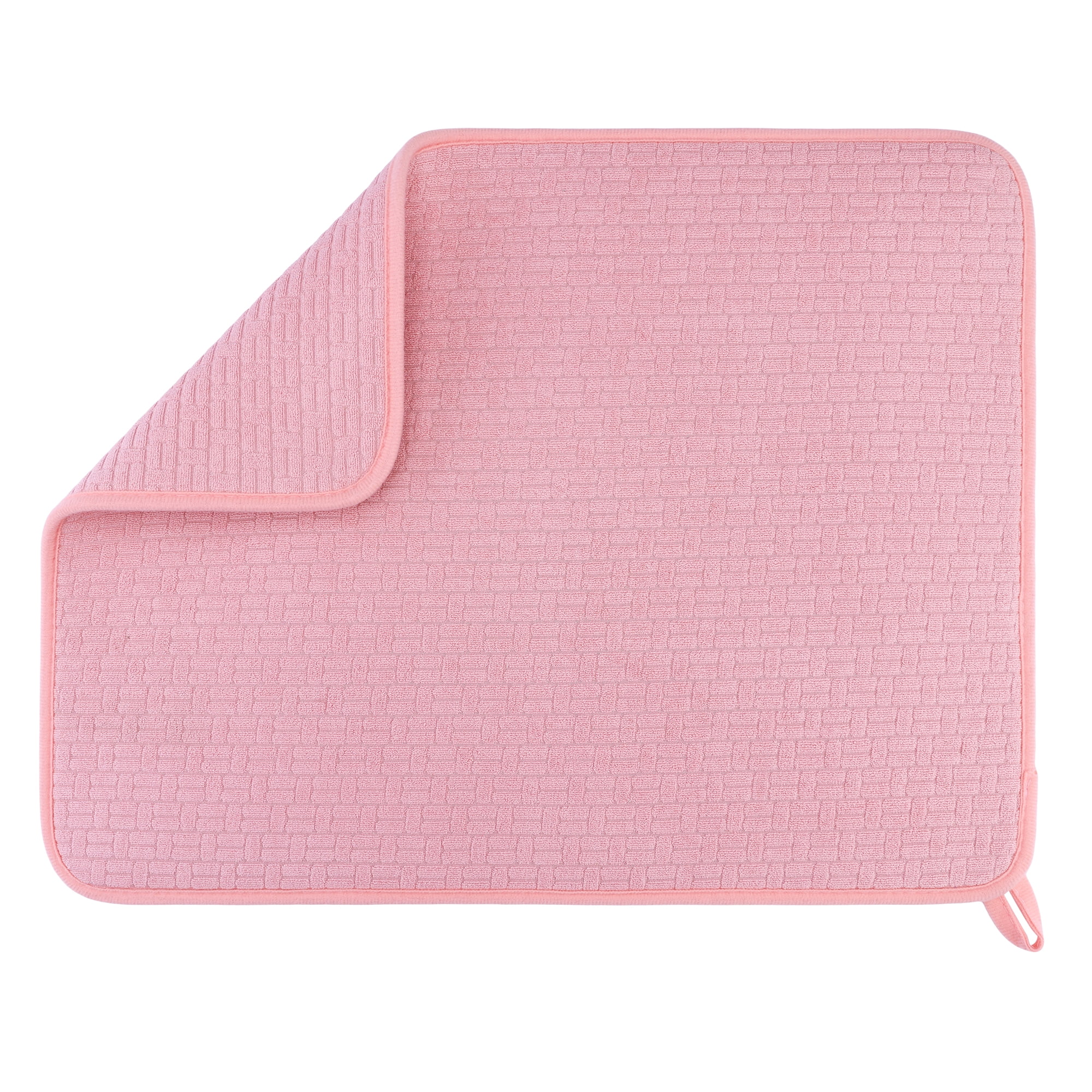 Unique Bargains Absorbent Microfiber Kitchen Mat Stone Drying Mat Pink 19.7*15.0 in