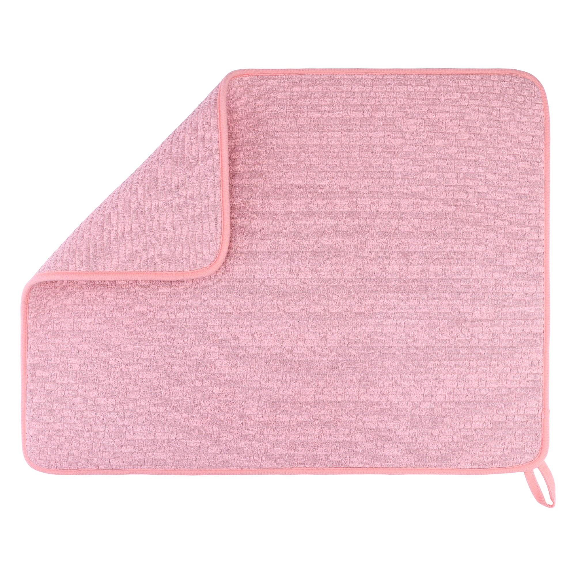 Unique Bargains Absorbent Microfiber Kitchen Mat Stone Drying Mat Pink 23.6*17.7 in
