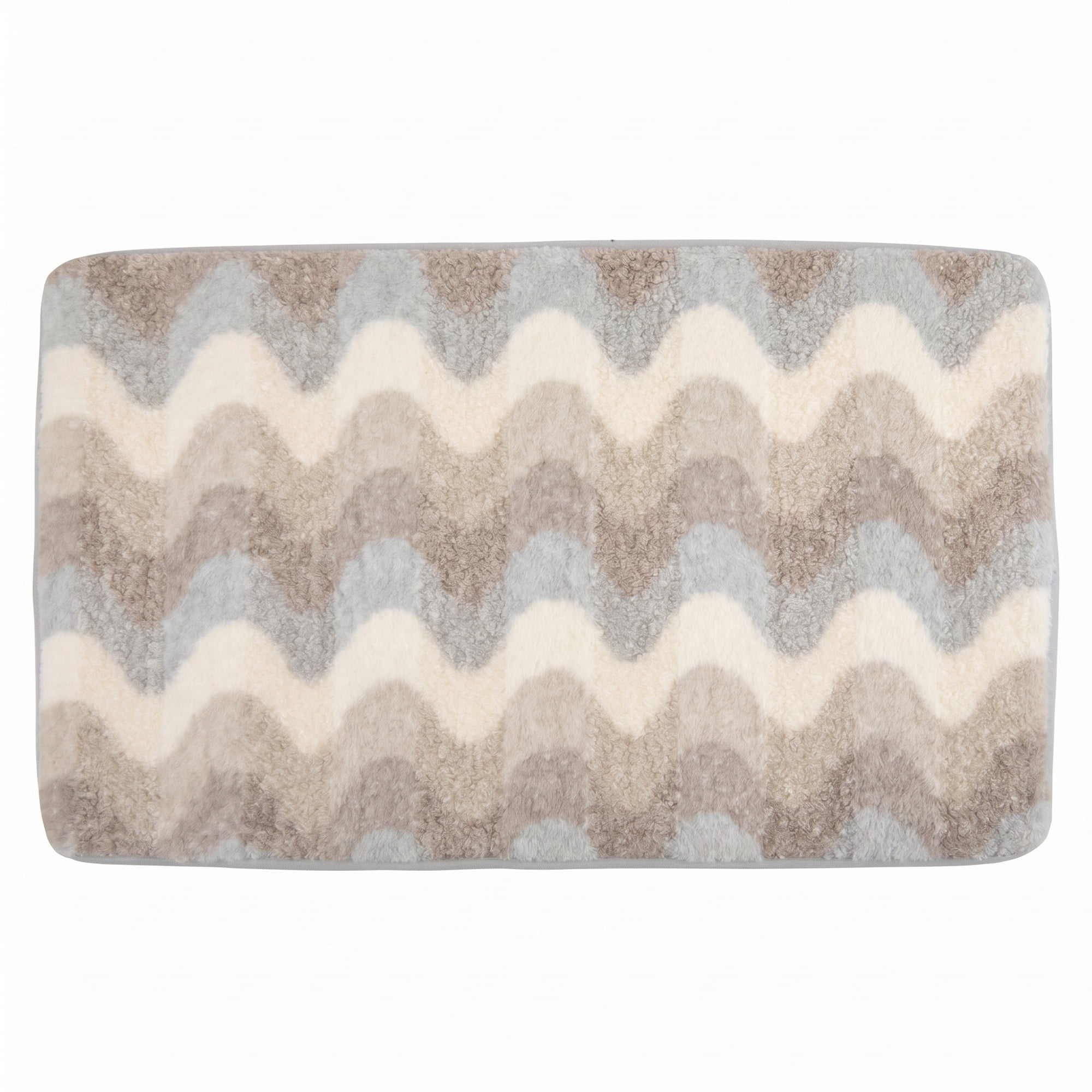 Unique Bargains Absorbent Non-Slip Machine Washable Geometric Bath Mat Blue Gray 32" x 20"
