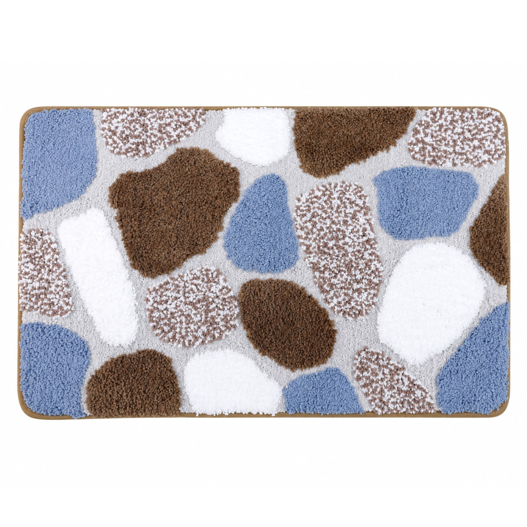 Unique Bargains Absorbent Non-Slip Plush Quick Dry Machine Washable Bath Mat Blue 24"x16"