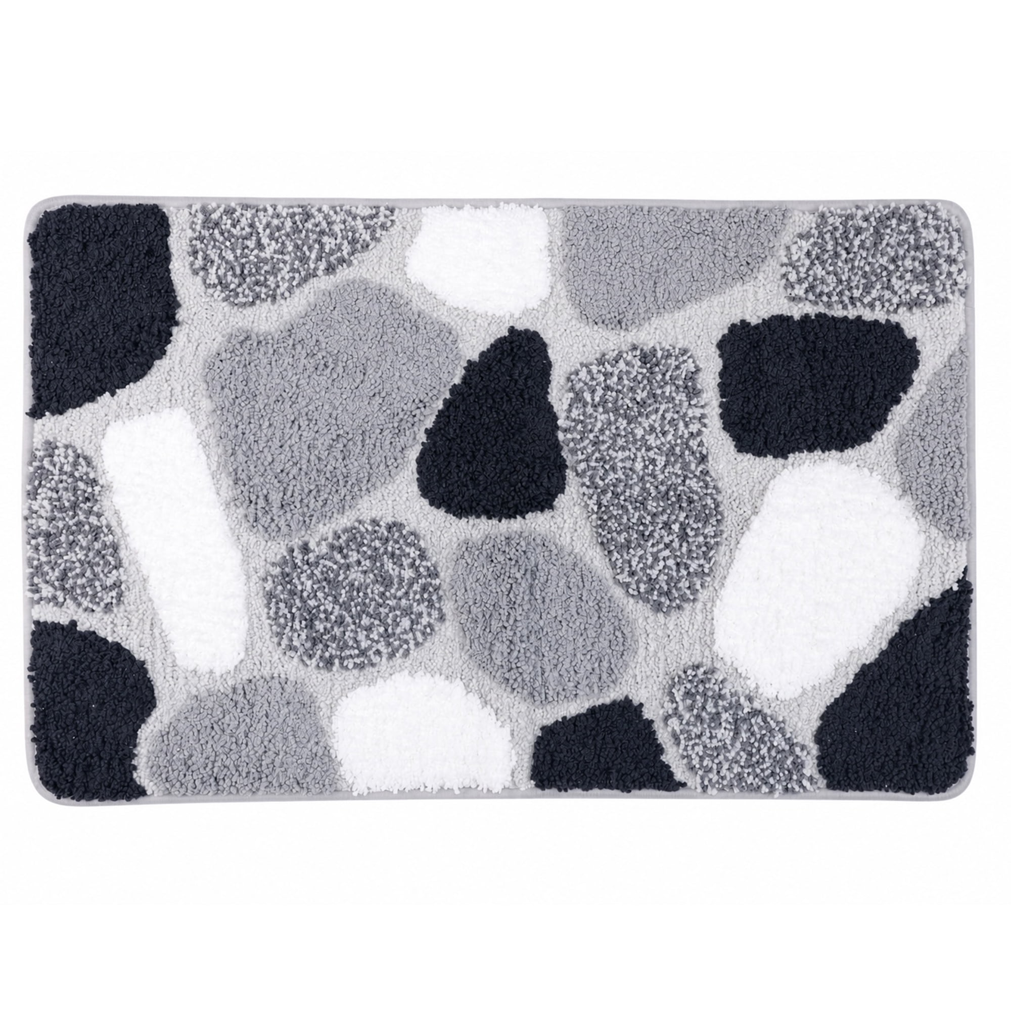 Unique Bargains Absorbent Non-Slip Plush Quick Dry Machine Washable Bath Mat Gray 32"x20"