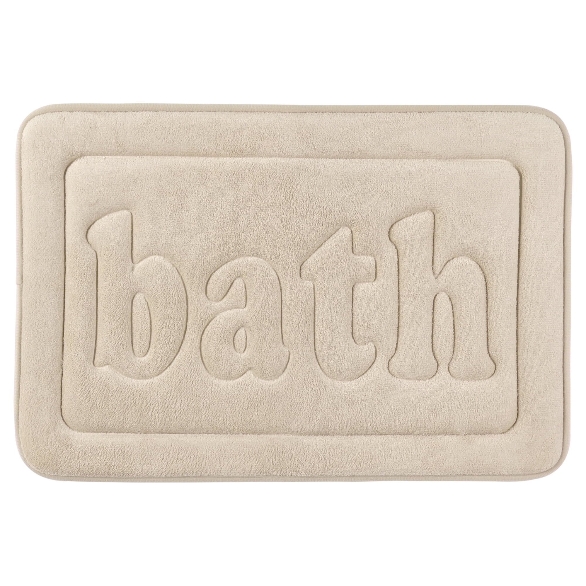Unique Bargains Absorbent Quick Dry Bathroom Rugs Non Skid Bottom Bath Mat Khaki 20"x32"