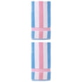 thumbnail image 1 of Unique Bargains Absorbent Stripe Soft Cotton Towel 2 Pack Pink 55"x28", 1 of 8