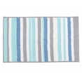 thumbnail image 1 of Unique Bargains Absorbent Striped Non Slip Quick Dry Washable Bath Mats Blue 30"x17", 1 of 5