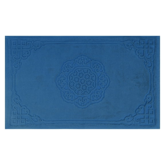 Unique Bargains Absorbent and Machine Washable Shower Bathroom Floor Towel Blue