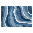 thumbnail image 1 of Unique Bargains Abstract Bathroom Rug Soft Bath Mat Non-Slip Thickening Bath Rugs Blue 16" x 24", 1 of 6