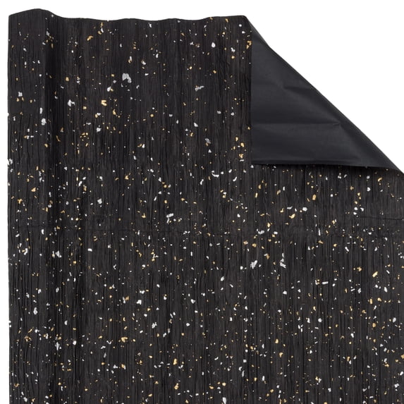 Unique Bargains Accordion Pleated Premium Wrapping Paper for Floral Black 23.6"x 22.8"