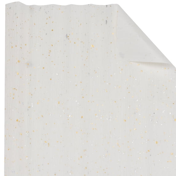 Unique Bargains Accordion Pleated Premium Wrapping Paper for Floral White 23.6"x 22.8"