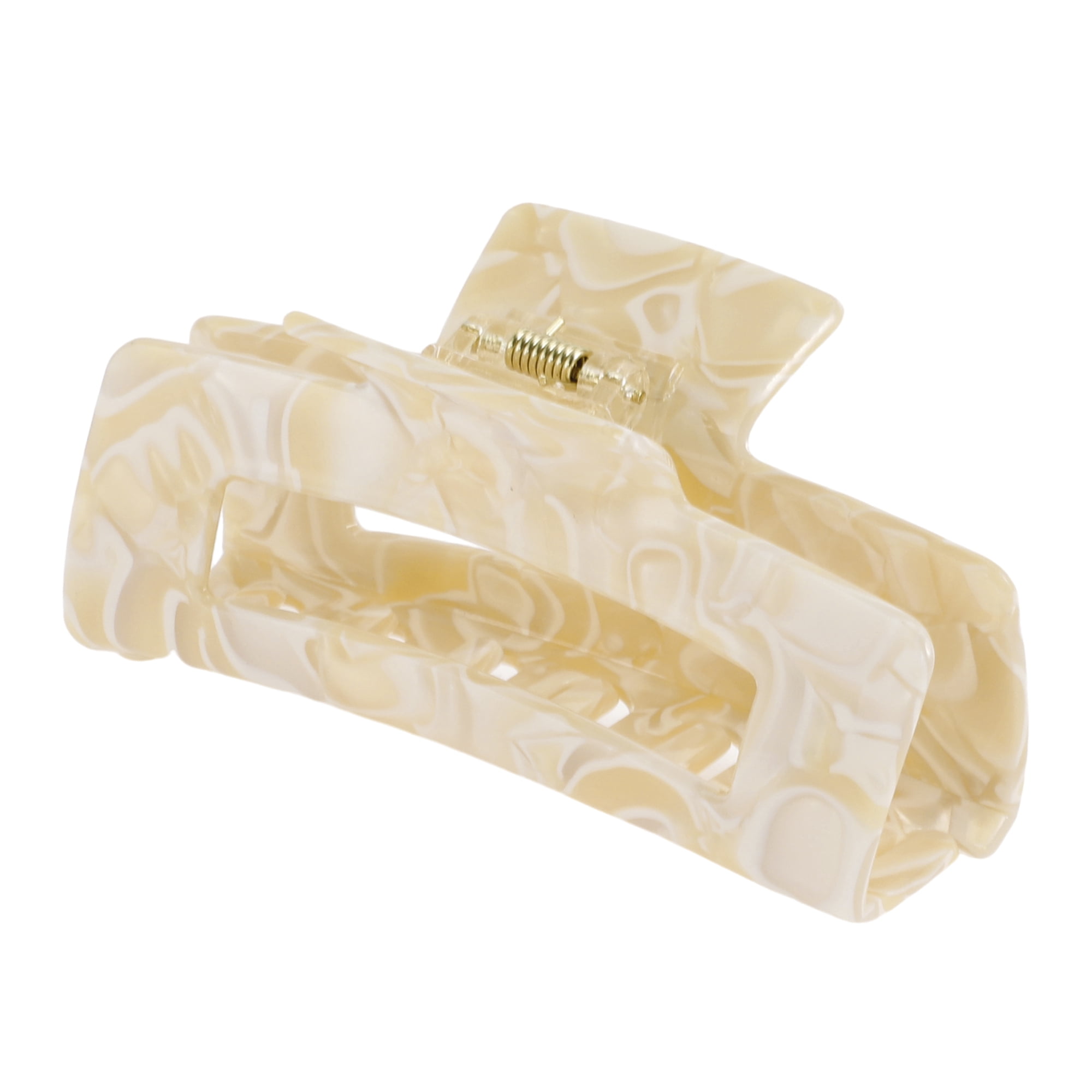 Unique Bargains Acetic Acid Tortoise Large Hair Claw Clips Beige