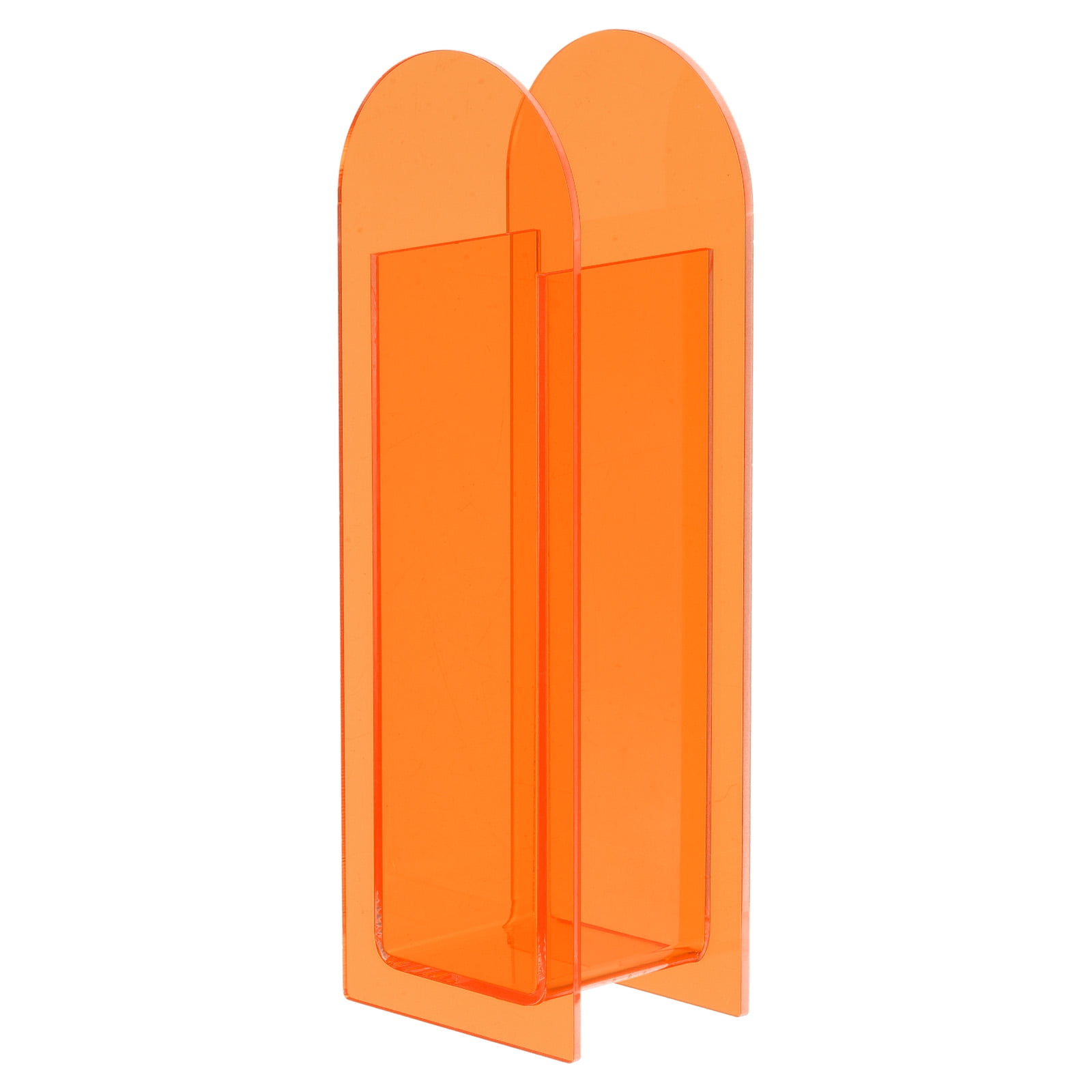 Unique Bargains Acrylic Arch Floral Vase Clear Geometric  Table Centerpiece Orange