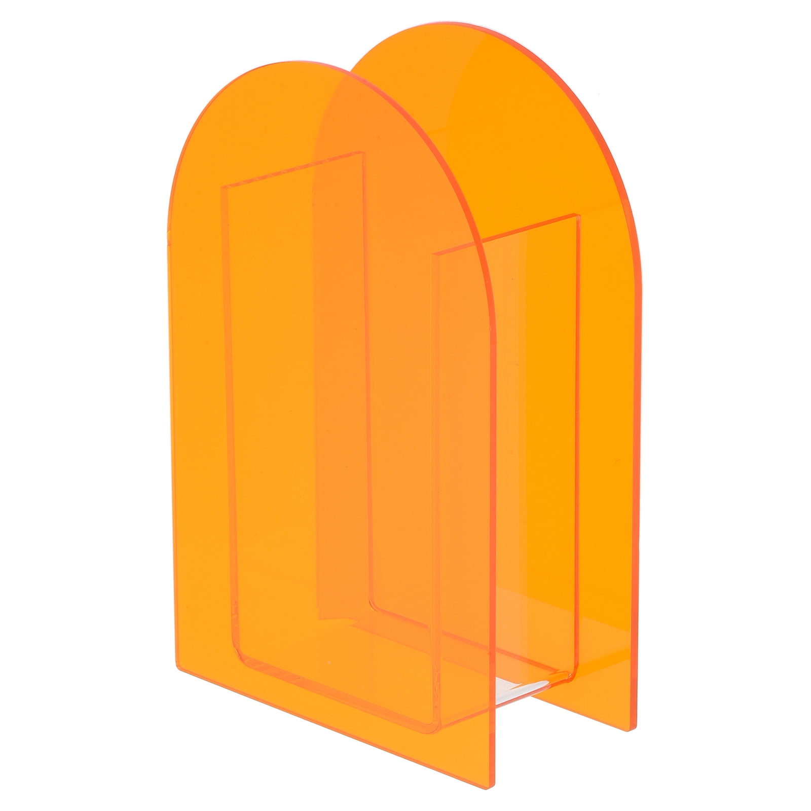 Unique Bargains Acrylic Arch Floral Vase Clear Geometric Vase for Table Centerpiece Orange