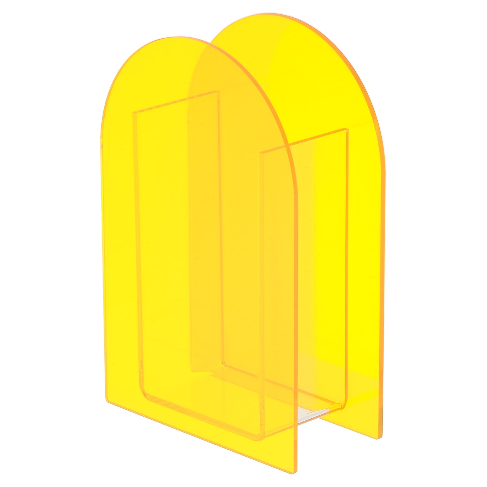 Unique Bargains Acrylic Arch Floral Vase Clear Geometric Vase for Table Centerpiece Yellow