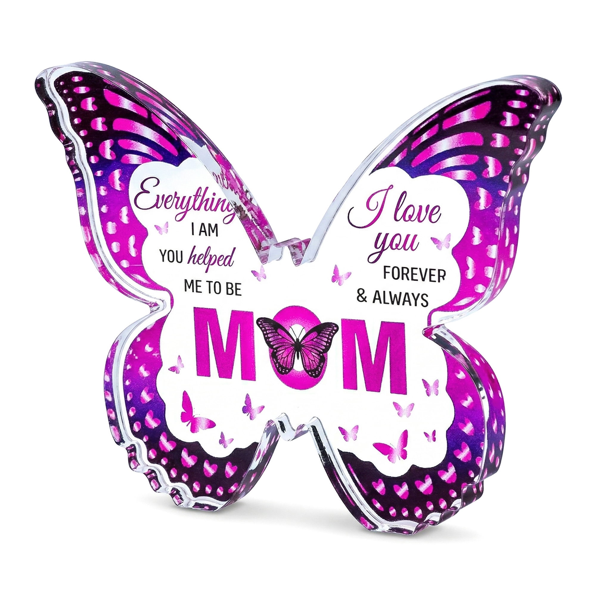 Unique Bargains Acrylic Butterfly Gift Inspirational Desk Plaque Ornament Purple 3in