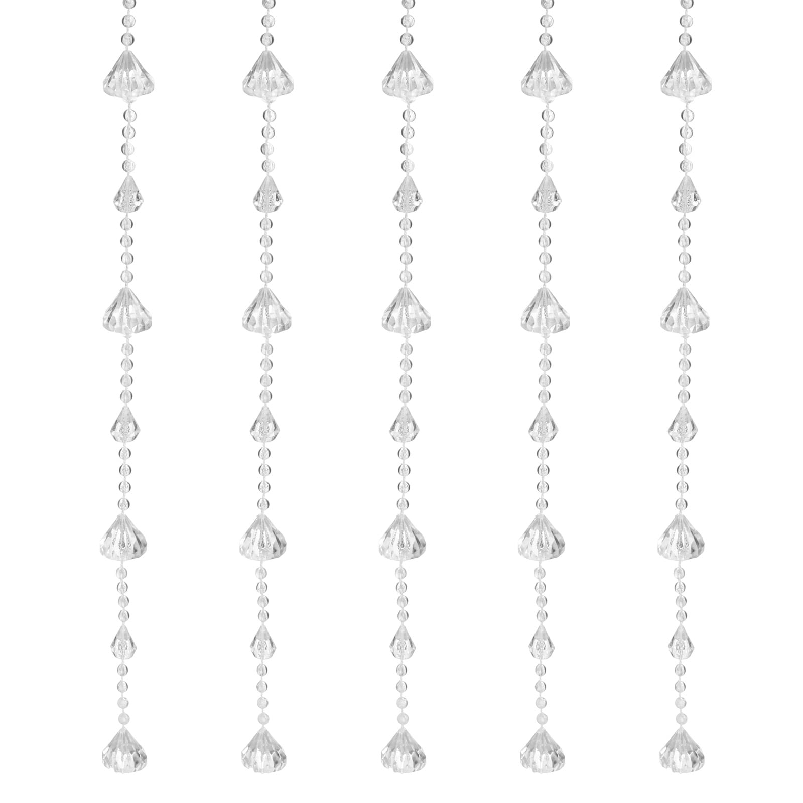 Unique Bargains Acrylic Crystal Garland Strands Clear Beads Chandelier 6.56ft
